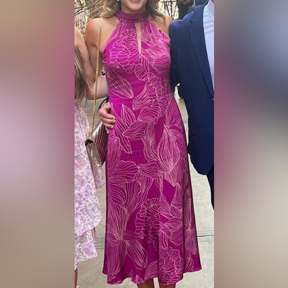 MILLY Hibiscus Floral Viscose Dress